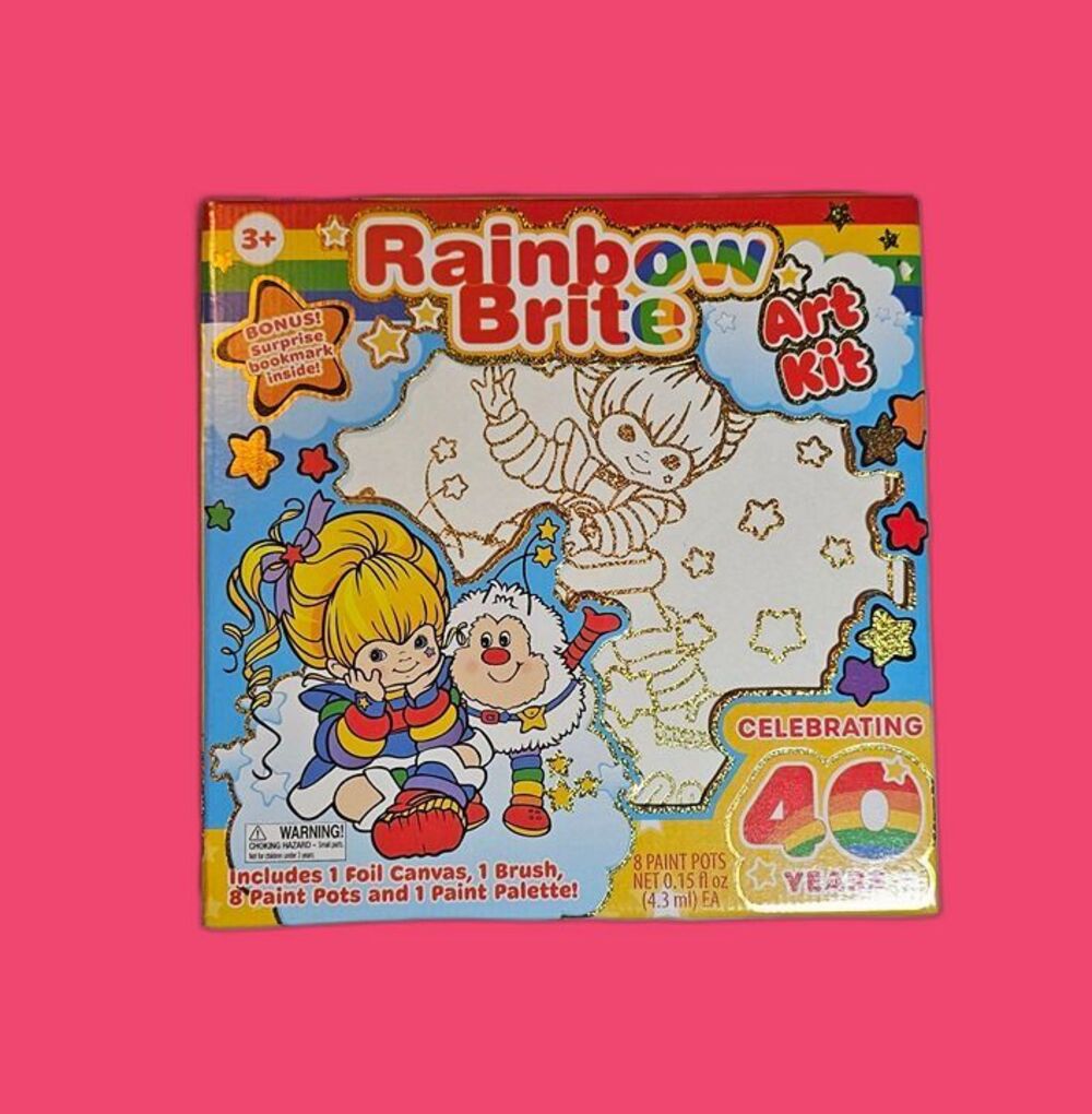 NEW Rainbow Brite 40th Anniversary Art Kit – Foil Canvas Paint Set w/ Brush & Bo